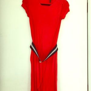 Beautiful Coral BCBG Belted Wrap Dress
